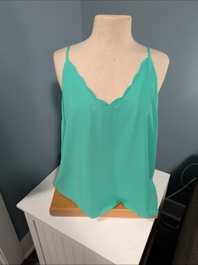 Papermoon Teal Scallop-Edge Camisole